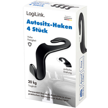 Haken für Autositze max. 20kg 4er-Pack