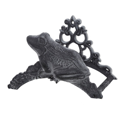 Schlauchhalter aus Gusseisen mit Froschmotiv