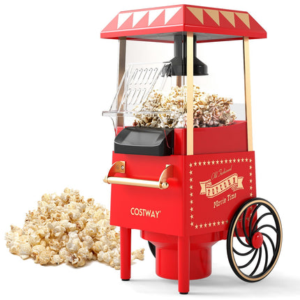Heißluft-Popcornmaschine 1200W, ölfrei, Retro Rot