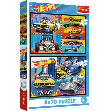 Coffret de puzzle Hot Wheels, 2 jeux de 70 pièces chacun