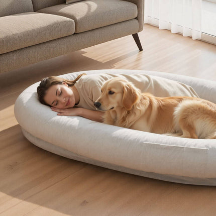 Human-Sized Dog Bed, Orthopedic Memory Foam, Washable Cover