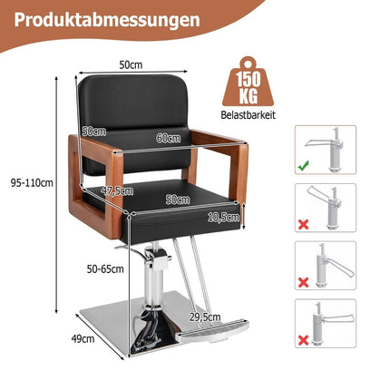 Fauteuil de salon hydraulique avec rotation à 360°, hauteur réglable