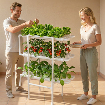 Hydroponic Grow Kit, 3-Tier 108-Site, UPVC Pipes