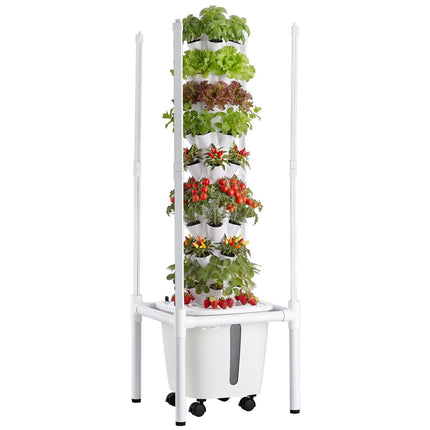 Hydroponic Tower Garden, 9-Tier 45-Pod, LED App Control