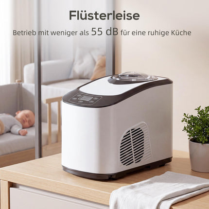 Eismaschine mit Kompressor, 1,5L, Weiß