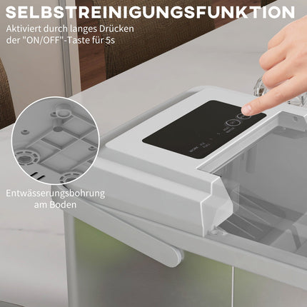 Eismaschine, selbstreinigend, 12 kg/Tag, weiß