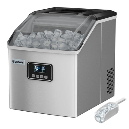 Machine à glaçons 2,4 L avec bac à glaçons, minuterie et fonction autonettoyante, capacité 18 kg/24 h
