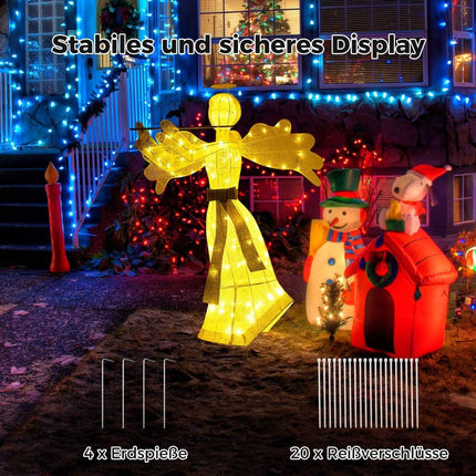 Beleuchteter Weihnachtsengel mit 100 LED-Lichtern, 150 cm