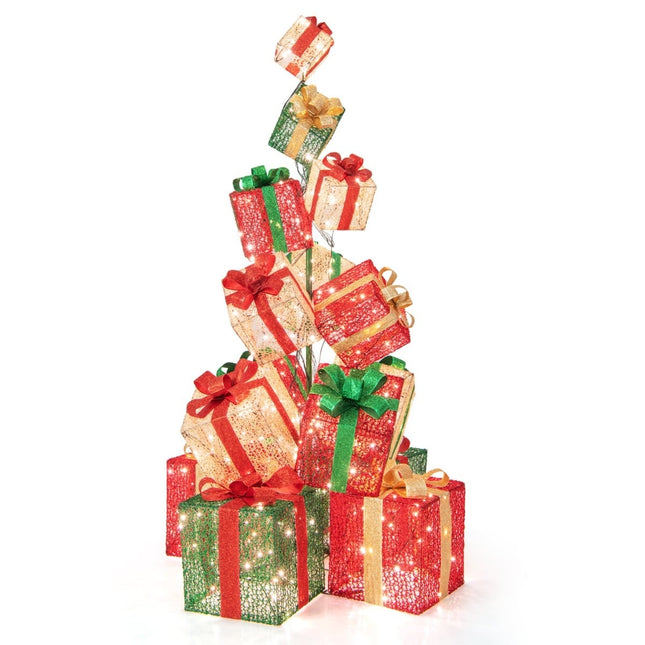 Beleuchtetes Weihnachtsgeschenkbox-Set, 15-teilig, 450 LED-Leuchten