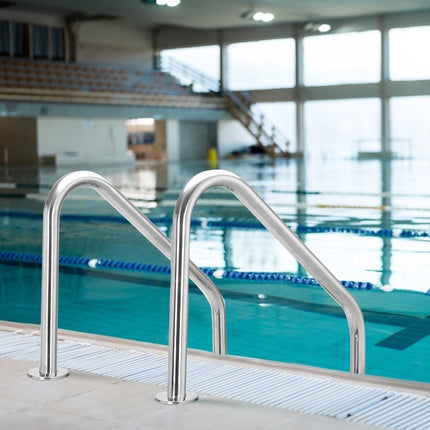 Échelle de piscine enterrée, 3 marches, en acier inoxydable antidérapant