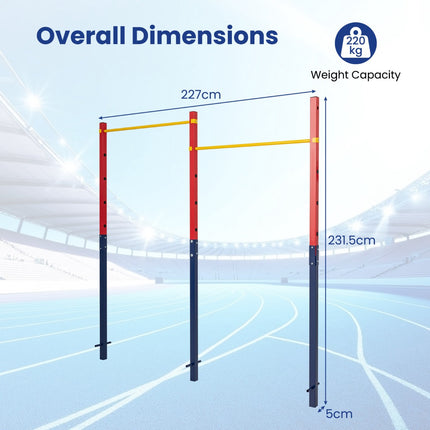 Barre de traction encastrée, 5 hauteurs, capacité de 220 kg
