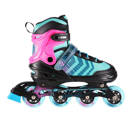 In-Line- & Hockey-Schlittschuhe, 4-in-1, Schwarz-Violett, Größe S