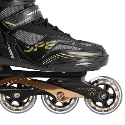 Patins à roues alignées, noir-or, taille 37