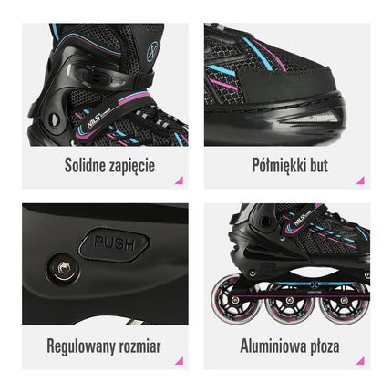 Patins à roues alignées, noir-violet, taille L (39-42)