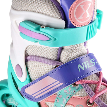 Patins à roues alignées, blanc-menthe, taille L (39-42)