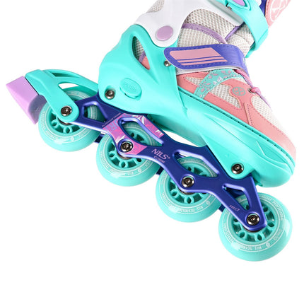 Patins à roues alignées, blanc-menthe, taille L (39-42)