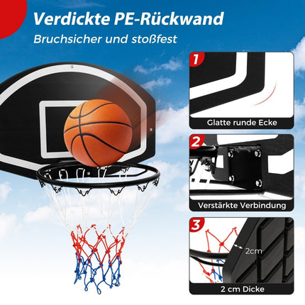 Indoor-Basketballkorb – 72x45,5 cm bruchsicheres Backboard