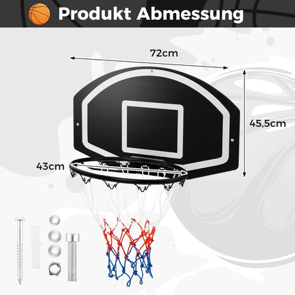 Indoor-Basketballkorb – 72x45,5 cm bruchsicheres Backboard