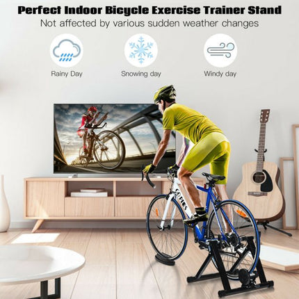 Support d'entraînement pour vélo d'intérieur, résistance magnétique à 8 niveaux, pliable