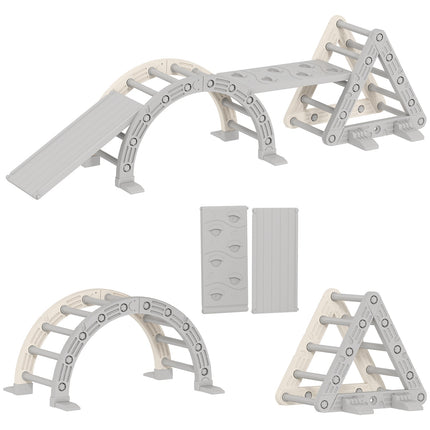 Structure d'escalade intérieure, triangle 5 en 1 avec toboggan, 18 à 48 mois