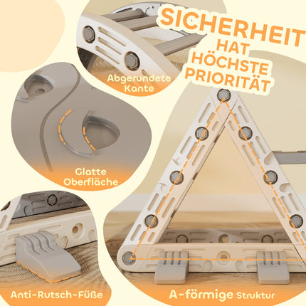 Structure d'escalade intérieure, triangle 5 en 1 avec toboggan, 18 à 48 mois
