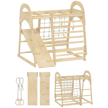 Indoor-Klettergerüst, 6-in-1, Rutsche & Kletterwand, Alter 3-6