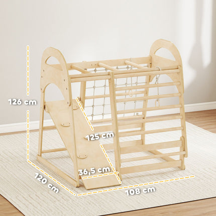 Indoor-Klettergerüst, 6-in-1, Rutsche & Kletterwand, Alter 3-6