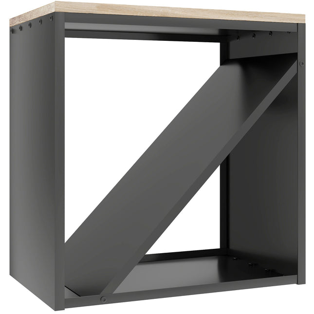 Kaminholzregal für den Innenbereich, 2-in-1 Metallteiler, 58x36x60cm