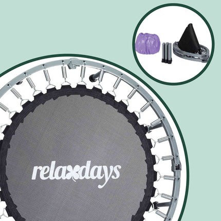Trampoline de fitness d'intérieur, Ø95 cm, pliable, antidérapant