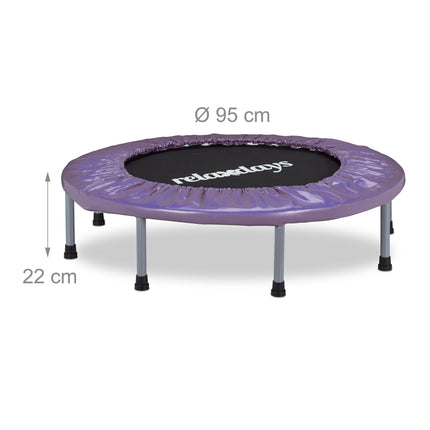 Trampoline de fitness d'intérieur, Ø95 cm, pliable, antidérapant