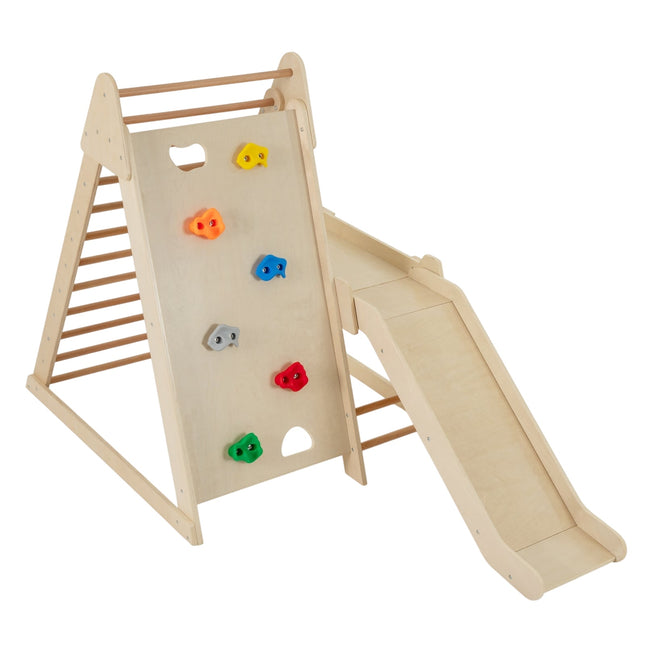 Structure de jeux intérieure pour enfants - 3 en 1 : escalade et toboggan