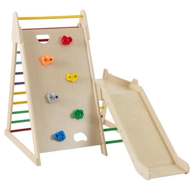 Indoor-Klettergerüst mit Rutsche und Kletterleitern