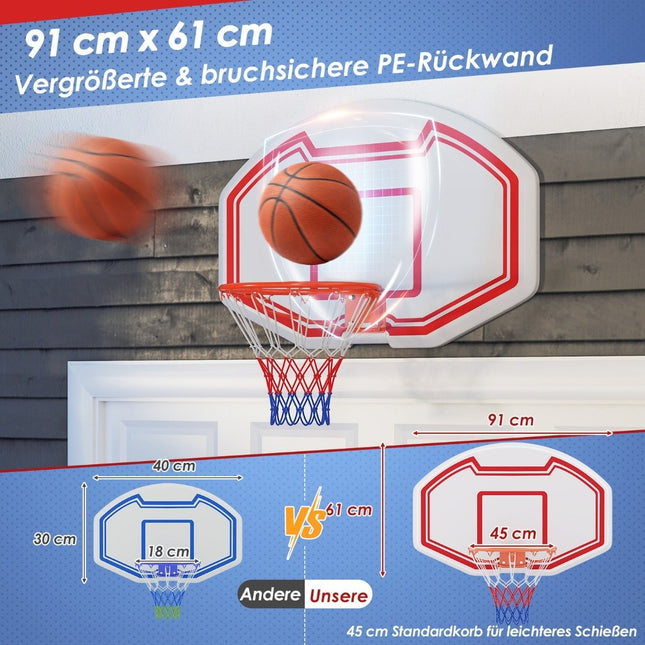 Mini-Basketballkorb für drinnen – 45cm Ring, langlebiges Brett