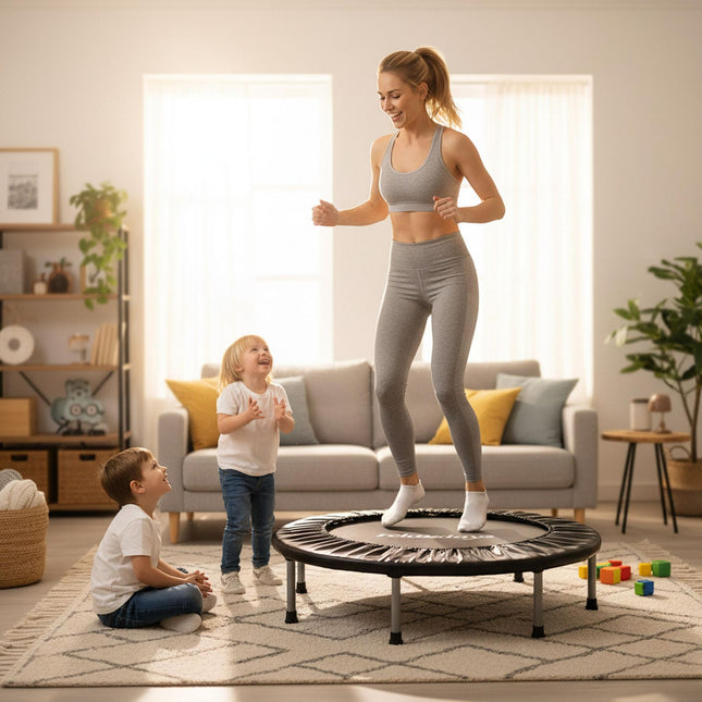 Indoor-Minitrampolin Ø95 cm – klappbar, rutschfeste Füße