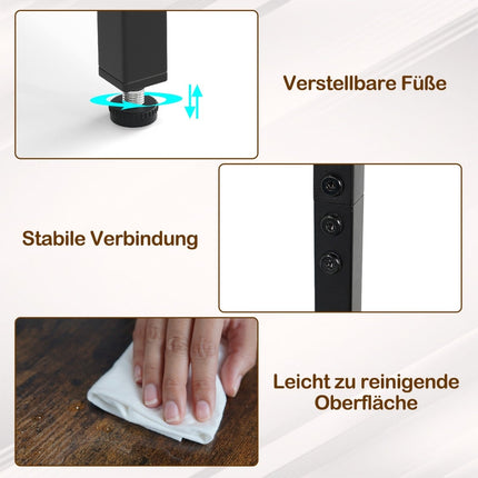 Industrielles 6-Etagen-Bücherregal mit Metallrahmen, 161 cm