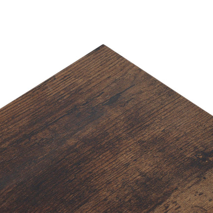 Console industrielle - étroite, structure en métal, plateau en bois