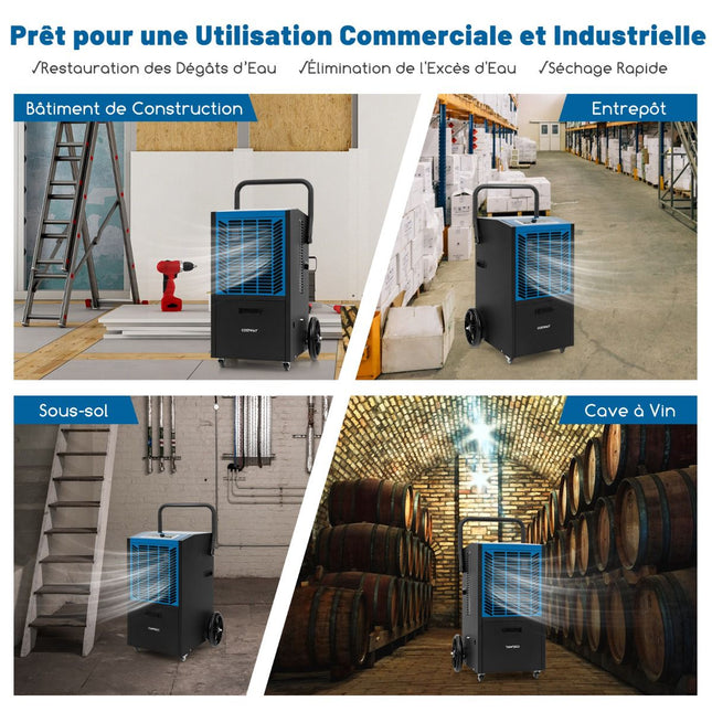 Industrieller Luftentfeuchter 66L/Tag mit Pumpe, 418 m²