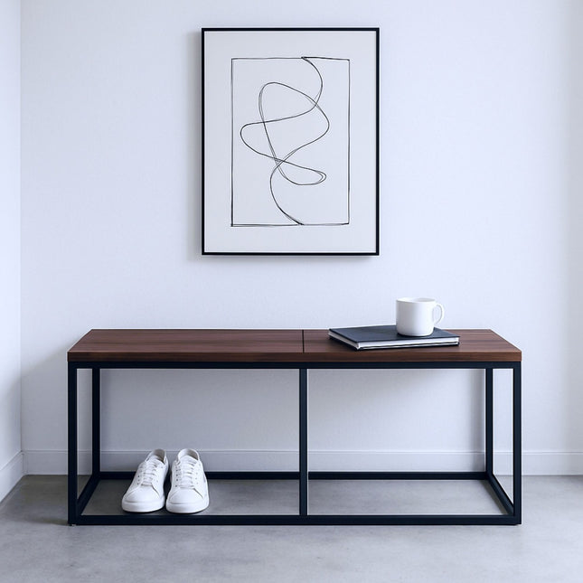 Banc de salle à manger de style industriel, 120 cm, 2 places