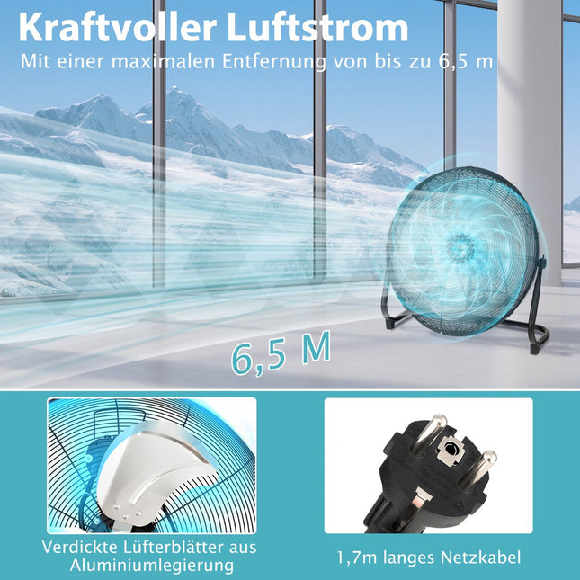 Industrie-Bodenventilator 20 Zoll, 3 Geschwindigkeiten, 145° Neigung