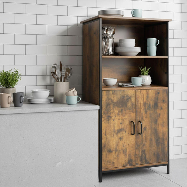 Armoire de cuisine industrielle, étagères réglables