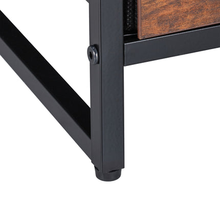 Ensemble de 2 tables de chevet industrielles, bois rustique et métal