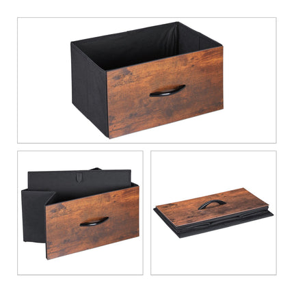 Ensemble de 2 tables de chevet industrielles, bois rustique et métal