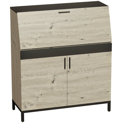 Industrieschreibtisch mit Regalen, 100 cm Holz