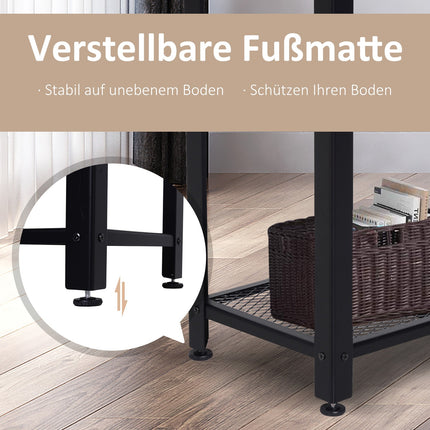 Industrieller Konsolentisch mit Metallgitterablage, 101x35x80 cm