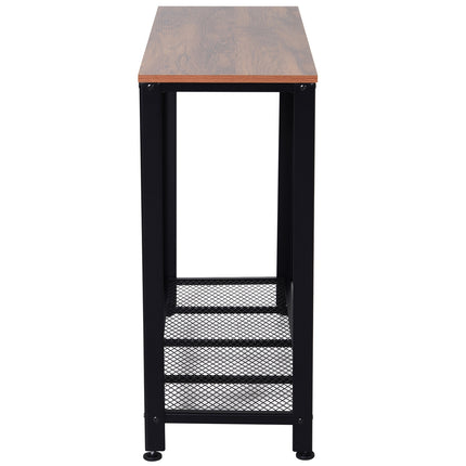 Industrieller Konsolentisch mit Metallgitterablage, 101x35x80 cm