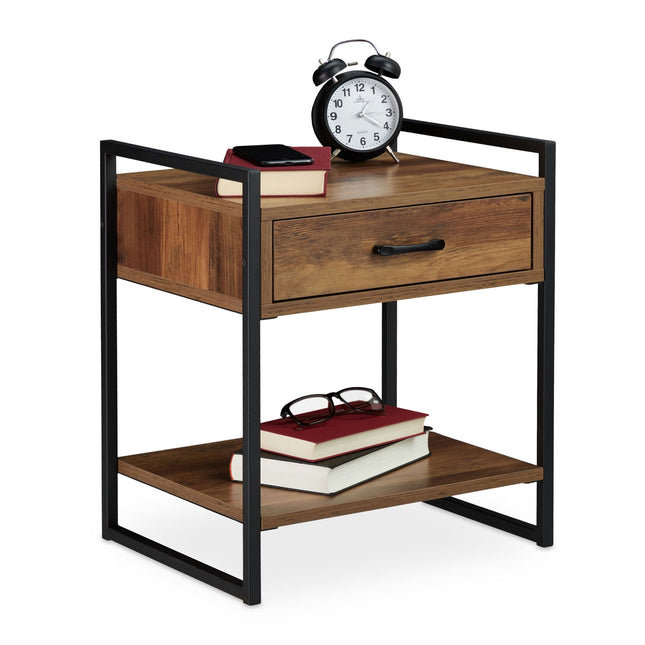 Industrial bedside table