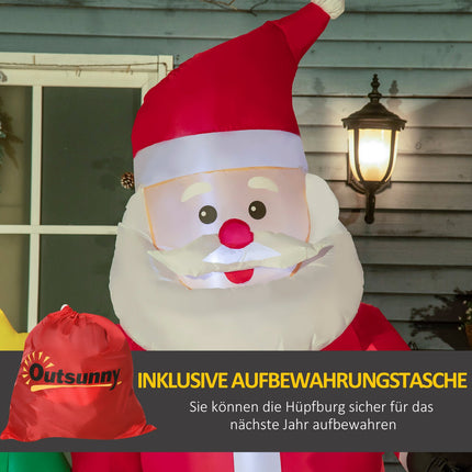 Aufblasbarer Weihnachtsmann mit Baum & LED-Beleuchtung, 210 cm, wasserdicht