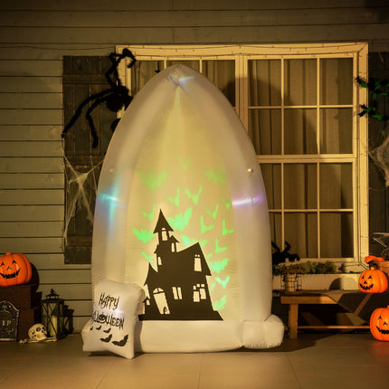 Aufblasbarer 210 cm Halloween Grabstein mit LED-Licht