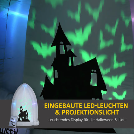 Aufblasbarer 210 cm Halloween Grabstein mit LED-Licht