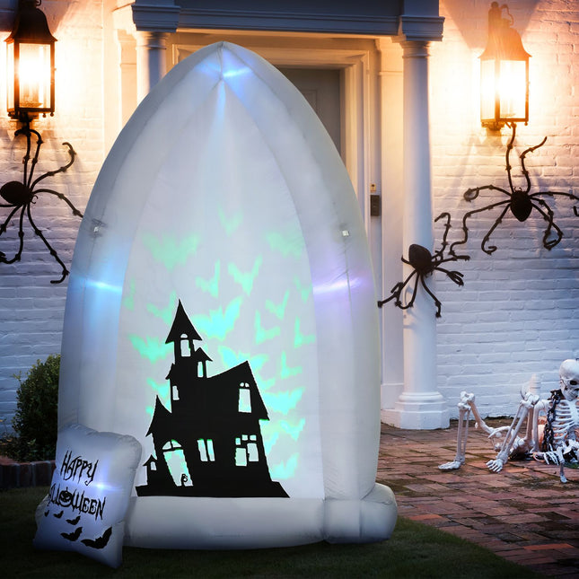 Aufblasbarer 210 cm Halloween Grabstein mit LED-Licht